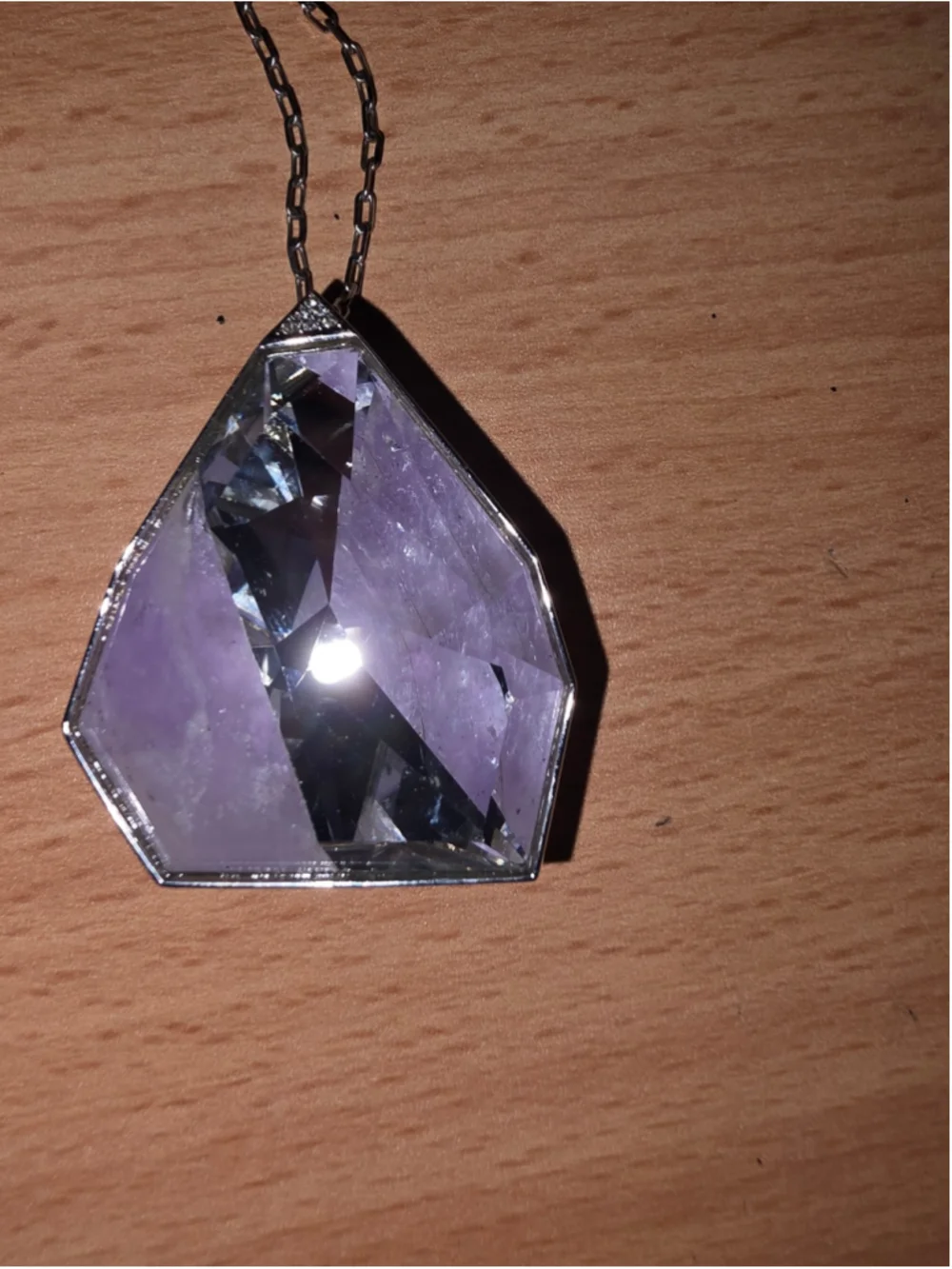 Swarovski 5159047 Architectural Amethyst Crystal Pendant Necklace Signed